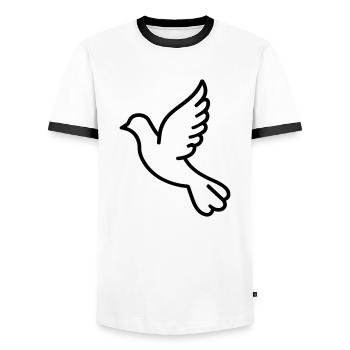 Taube - Männer Kontrast-T-Shirt - Weiß/Schwarz - Vorne - AI Model Female 172 light (172cm) & AI Model Male 178 dark (178cm)