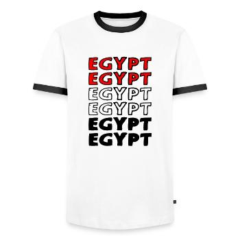 Égypte Ägypten Afrique Afrika Le Caire Kairo - T-shirt contrasté Homme - blanc/noir - Devant - AI Model Female 172 light (172cm) & AI Model Male 178 dark (178cm)