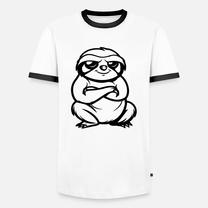 Sloth Comic - Men's Ringer Shirt - white/black