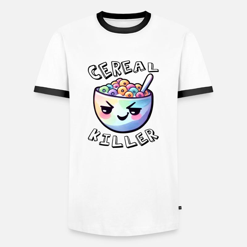 Getreide-Killer - Männer Kontrast-T-Shirt - Weiß/Schwarz