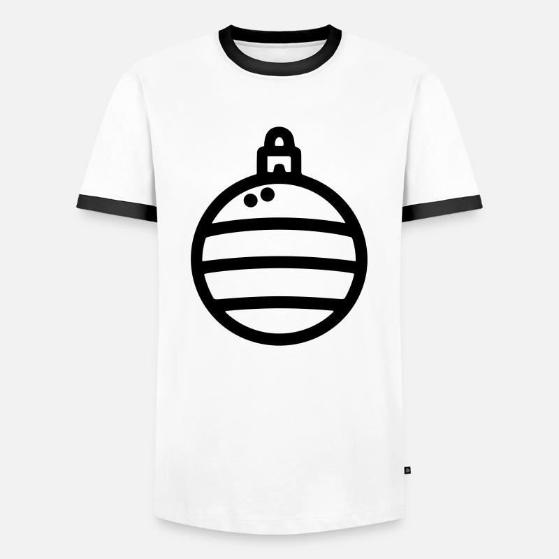 Weihnachtskugel - Männer Kontrast-T-Shirt - Weiß/Schwarz