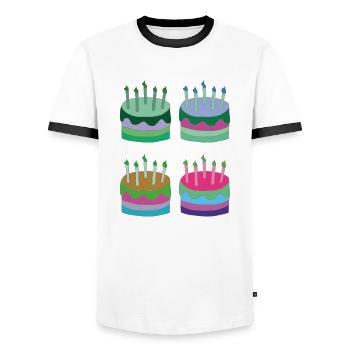 torten bunt - Männer Kontrast-T-Shirt - Weiß/Schwarz - Vorne - AI Model Female 172 light (172cm) & AI Model Male 178 dark (178cm)