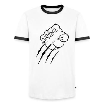 animal krallen - Männer Kontrast-T-Shirt - Weiß/Schwarz - Vorne - AI Model Female 172 light (172cm) & AI Model Male 178 dark (178cm)