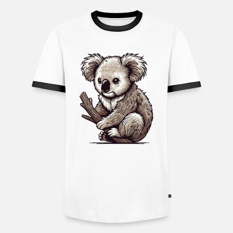 Koala - Men's Ringer Shirt - white/black