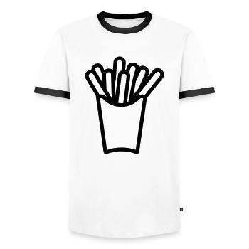 Pommes frites - Männer Kontrast-T-Shirt - Weiß/Schwarz - Vorne - AI Model Female 172 light (172cm) & AI Model Male 178 dark (178cm)