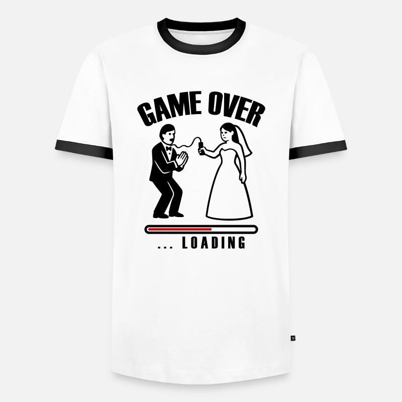 Game Over Loading Hochzeit - Männer Kontrast-T-Shirt - Weiß/Schwarz