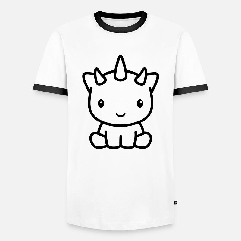 triceratops - Men's Ringer Shirt - white/black