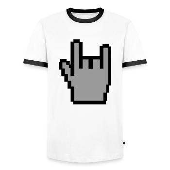 Metal - T-shirt contrasté Homme - blanc/noir - Devant - AI Model Female 172 light (172cm) & AI Model Male 178 dark (178cm)