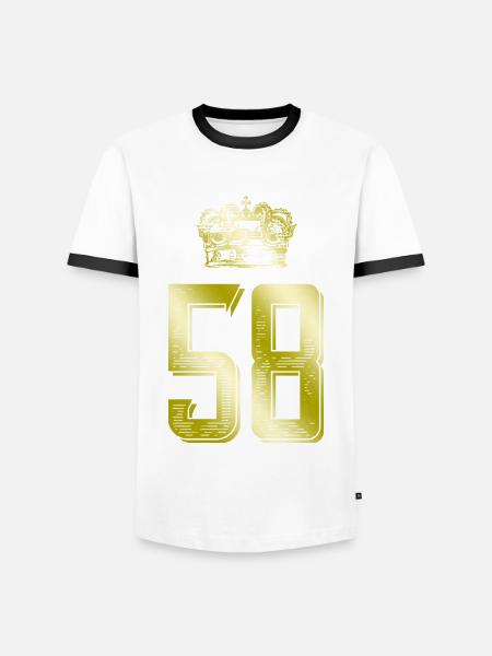 58 Couronne numérique - T-shirt contrasté Homme - blanc/noir