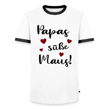 Papas süße Maus - Männer Kontrast-T-Shirt - Weiß/Schwarz - Vorne - AI Model Female 172 light (172cm) & AI Model Male 178 dark (178cm)