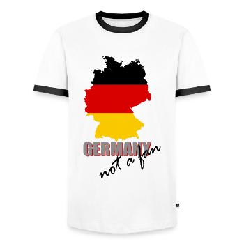 Manifestation anti-Allemagne - T-shirt contrasté Homme - blanc/noir - Devant - AI Model Female 172 light (172cm) & AI Model Male 178 dark (178cm)