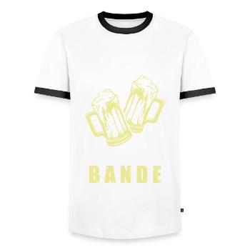 Malle Party Bande Bier Mallorca Spruch - Männer Kontrast-T-Shirt - Weiß/Schwarz - Vorne - AI Model Female 172 light (172cm) & AI Model Male 178 dark (178cm)