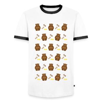 Wilde DAD Bären, eine wilde Bären Party für DAD. - Männer Kontrast-T-Shirt - Weiß/Schwarz - Vorne - AI Model Female 172 light (172cm) & AI Model Male 178 dark (178cm)