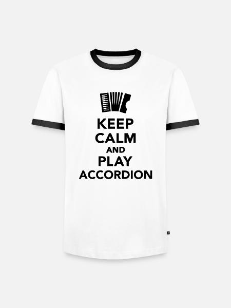Akkordeon - Männer Kontrast-T-Shirt - Weiß/Schwarz