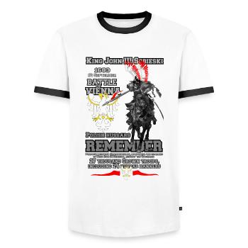 Battle of Vienna - Bitwa o wieden -Jan Sobieski - Men's Ringer Shirt - white/black - Front - AI Model Female 172 light (172cm) & AI Model Male 178 dark (178cm)