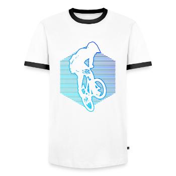 Herren bmx fahrrad bmx jungen bmx Radfahren - Männer Kontrast-T-Shirt - Weiß/Schwarz - Vorne - AI Model Female 172 light (172cm) & AI Model Male 178 dark (178cm)