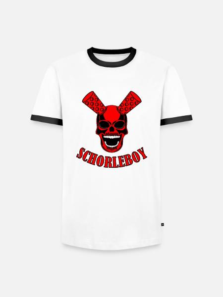 Schorleboy - Männer Kontrast-T-Shirt - Weiß/Schwarz