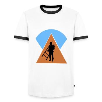 Schornsteinfeger Schlotfeger - Männer Kontrast-T-Shirt - Weiß/Schwarz - Vorne - AI Model Female 172 light (172cm) & AI Model Male 178 dark (178cm)