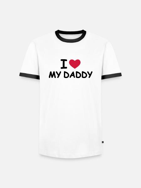 I Love My Daddy - Männer Kontrast-T-Shirt - Weiß/Schwarz