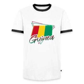 Guinea - Men's Ringer Shirt - white/black - Front - AI Model Female 172 light (172cm) & AI Model Male 178 dark (178cm)