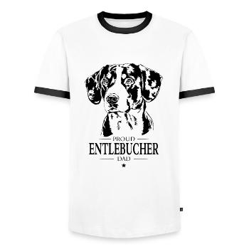 Entlebucher Dog Dad Dog Dog Mountain Dog Wilsigns - Men's Ringer Shirt - white/black - Front - AI Model Female 172 light (172cm) & AI Model Male 178 dark (178cm)