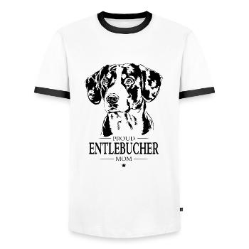 Entlebucher Maman Chien Chien Chien de montagne Wilsigns - T-shirt contrasté Homme - blanc/noir - Devant - AI Model Female 172 light (172cm) & AI Model Male 178 dark (178cm)