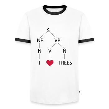 Syntaxbaum - Männer Kontrast-T-Shirt - Weiß/Schwarz - Vorne - AI Model Female 172 light (172cm) & AI Model Male 178 dark (178cm)