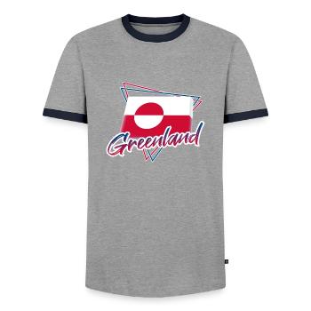 Groenland - T-shirt contrasté Homme - gris/marine  - Devant - AI Model Female 172 light (172cm) & AI Model Male 178 light (178cm)