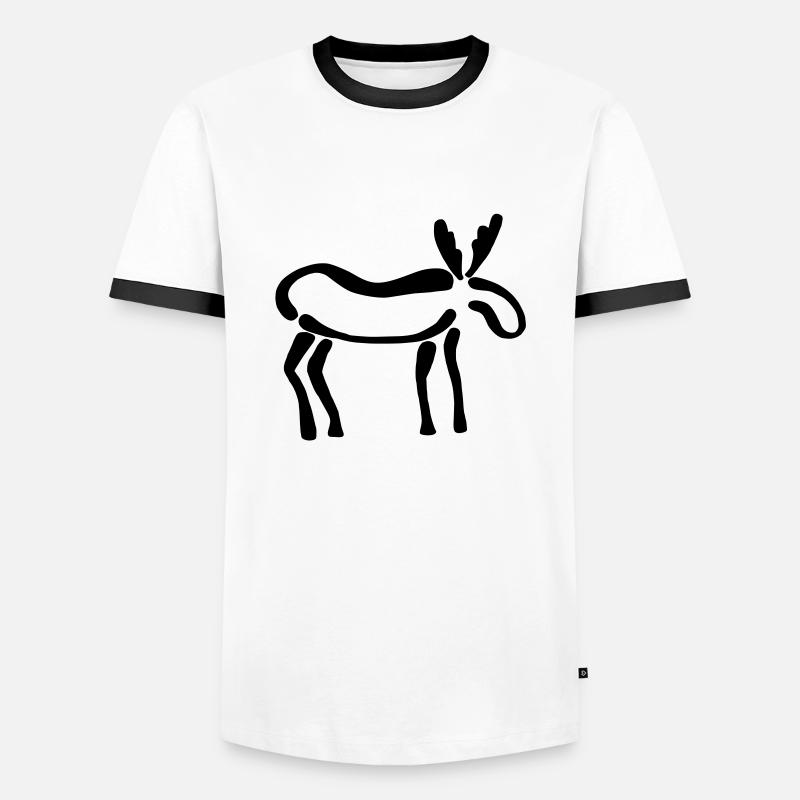 Moose - Men's Ringer Shirt - white/black