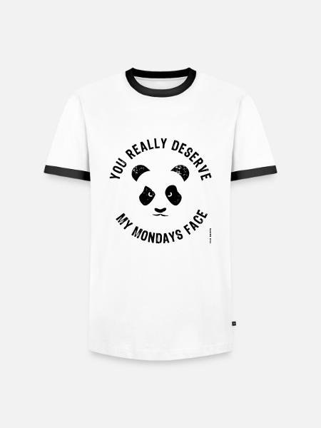 Mondays Face - Men's Ringer Shirt - white/black