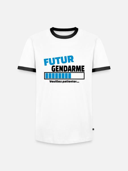 futur gendarme - T-shirt contrasté Homme - blanc/noir