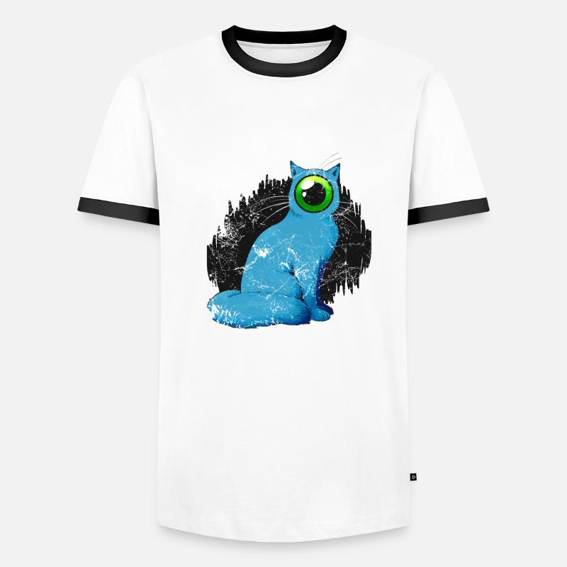 Cyclops cat Weird - Men's Ringer Shirt - white/black