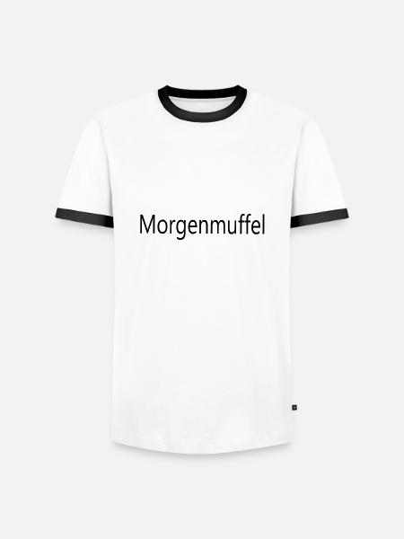 Morgenmuffel - Männer Kontrast-T-Shirt - Weiß/Schwarz