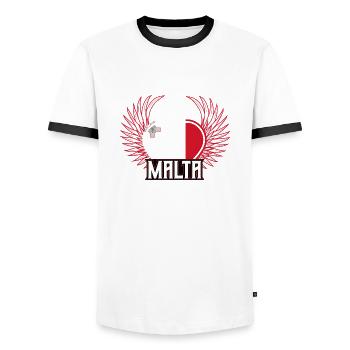 Malte - T-shirt contrasté Homme - blanc/noir - Devant - AI Model Female 172 light (172cm) & AI Model Male 178 dark (178cm)