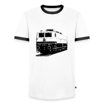 Lok DB184 - Männer Kontrast-T-Shirt - Weiß/Schwarz - Vorne - AI Model Female 172 light (172cm) & AI Model Male 178 dark (178cm)