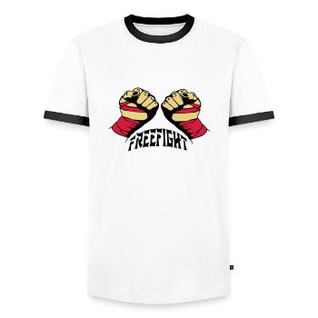 Freefight Fists - Männer Kontrast-T-Shirt - Weiß/Schwarz - Vorne - AI Model Female 172 light (172cm) & AI Model Male 178 dark (178cm)