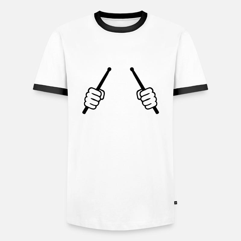 Drums - Men's Ringer Shirt - white/black
