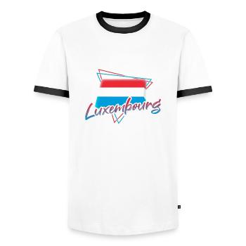 Luxembourg - T-shirt contrasté Homme - blanc/noir - Devant - AI Model Female 172 light (172cm) & AI Model Male 178 dark (178cm)