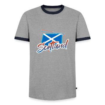 Écosse - T-shirt contrasté Homme - gris/marine  - Devant - AI Model Female 172 light (172cm) & AI Model Male 178 light (178cm)