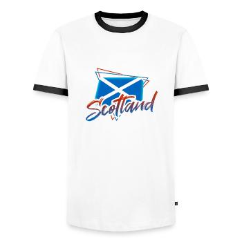 Schottland - Männer Kontrast-T-Shirt - Weiß/Schwarz - Vorne - AI Model Female 172 light (172cm) & AI Model Male 178 dark (178cm)