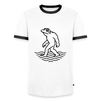 Grenouille - T-shirt contrasté Homme - blanc/noir - Devant - AI Model Female 172 light (172cm) & AI Model Male 178 dark (178cm)