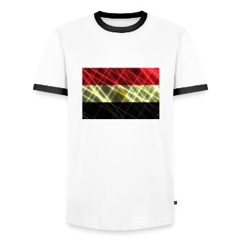 Égypte - T-shirt contrasté Homme - blanc/noir - Devant - AI Model Female 172 light (172cm) & AI Model Male 178 dark (178cm)