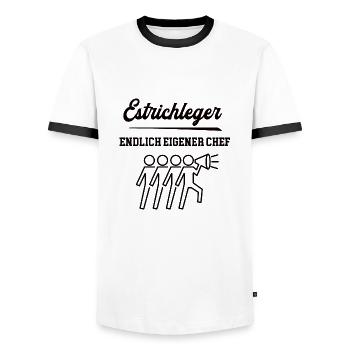 Estrichleger Chef Selbstständigkeit Firma Gründen - Männer Kontrast-T-Shirt - Weiß/Schwarz - Vorne - AI Model Female 172 light (172cm) & AI Model Male 178 dark (178cm)
