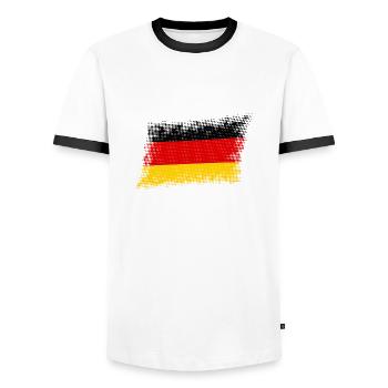 Allemagne - T-shirt contrasté Homme - blanc/noir - Devant - AI Model Female 172 light (172cm) & AI Model Male 178 dark (178cm)