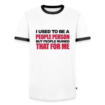 Funny - T-shirt contrasté Homme - blanc/noir - Devant - AI Model Female 172 light (172cm) & AI Model Male 178 dark (178cm)
