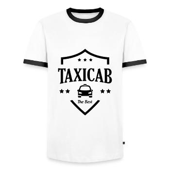Taxi - Men's Ringer Shirt - white/black - Front - AI Model Female 172 light (172cm) & AI Model Male 178 dark (178cm)