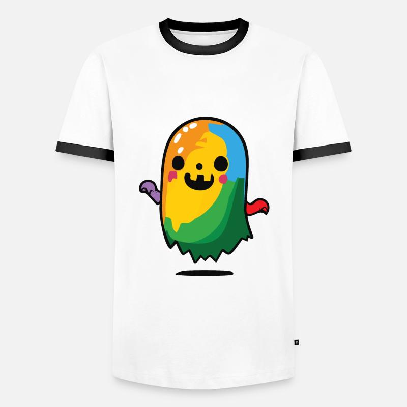 Cute Ghost / Halloween - Men's Ringer Shirt - white/black