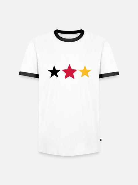 Deutschland - Männer Kontrast-T-Shirt - Weiß/Schwarz