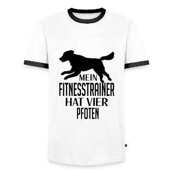 Fitness Hundesport Sport Hundespruch Training Hund - Männer Kontrast-T-Shirt - Weiß/Schwarz - Vorne - AI Model Female 172 light (172cm) & AI Model Male 178 dark (178cm)