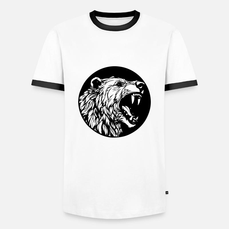 Grizzly Bear - Men's Ringer Shirt - white/black